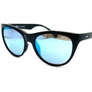 NEW REVO BARCLAY RE 1037 01 Shiny Black/Blue Water Sunglasses 54mm